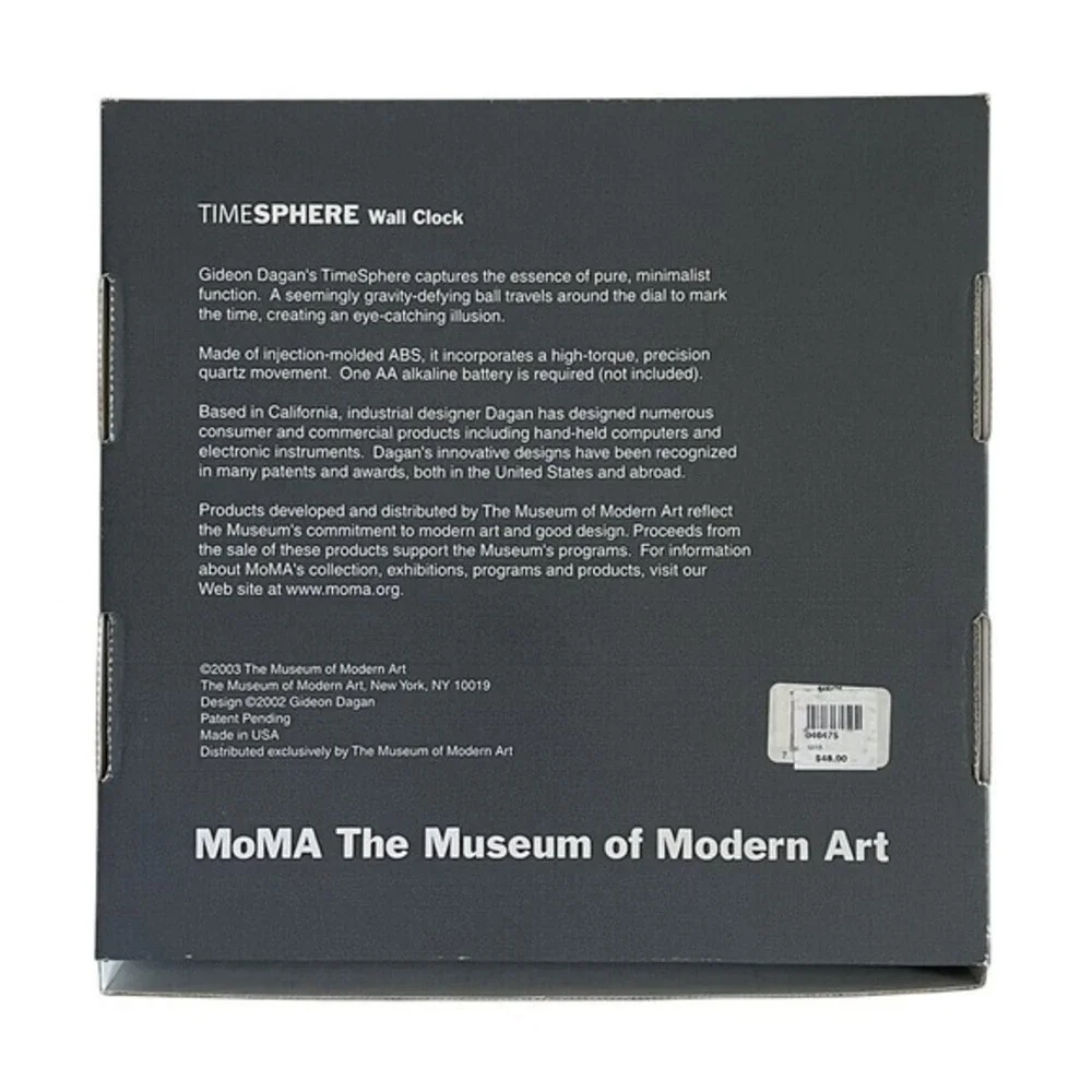 MOMA Gideon Dagan Modern Design Timesphere Wall Clock Made in USA 9.5in MCM